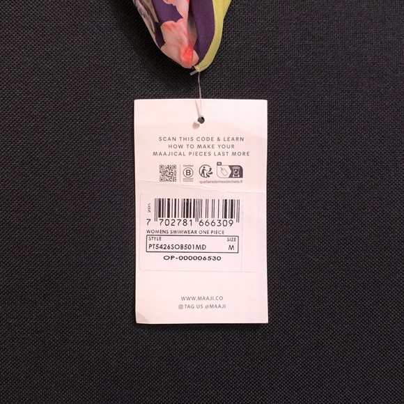 MAAJI Reversible Classic One Piece Floral & Geometric Print Swimsuit MEDIUM -NWT - Picture 8 of 9